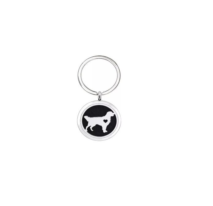 sleutelhanger 30mm hond met hart