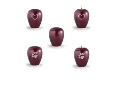 Urn Kristal keramiek wijnrood