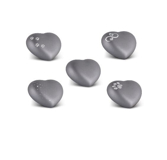 Urn hart keramiek grijs