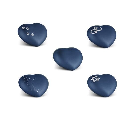 Urn hart keramiek navy