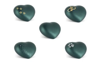 Urn hart keramiek petrol