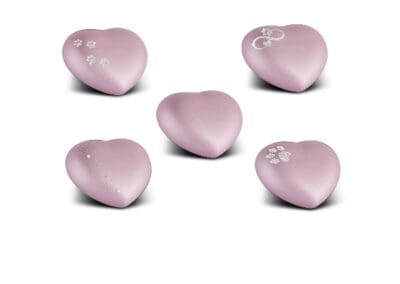 Urn hart keramiek roze