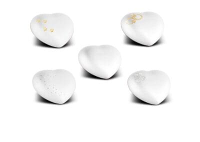 Urn hart keramiek wit