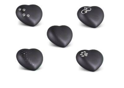 Urn hart keramiek zwart