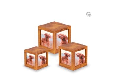 Houten urn met 3 fotolijstjes MPG 004