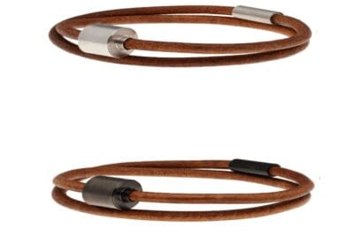 Leren armband cognac