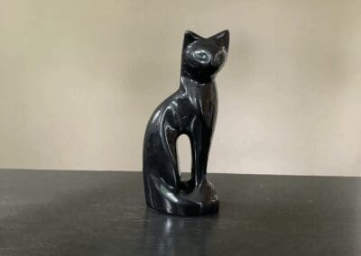 Urn zittende kat aluminium Antraciet